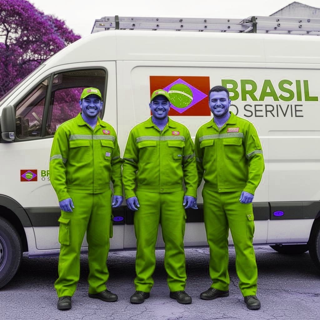 Equipe da desentupidora em Joinville